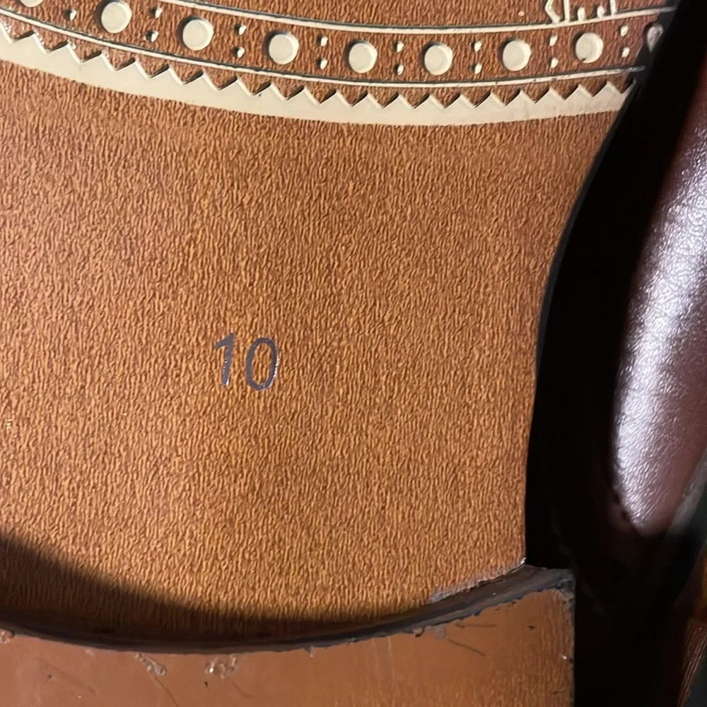 Parrazo Men's 10 Modern Cap Toe Cognac Brown Lace Up Wooden 05 Oxfords Shoes